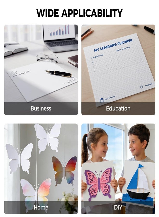 Koogel 25 Sheets 12x12 White Cardstock Paper, 65LB/180GSM Square Paper for Scrapbooking, Card Making, Invitations and DIY Project Pack - Image 5